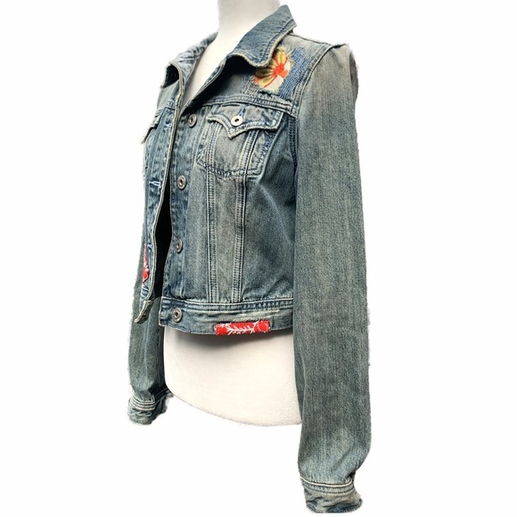 Miss Me Cropped Denim Jacket Girls Large - Picture 3 of 11